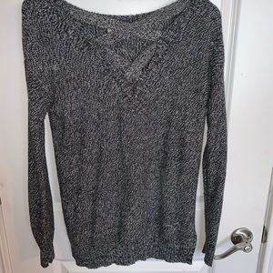 Black cross neck sweater